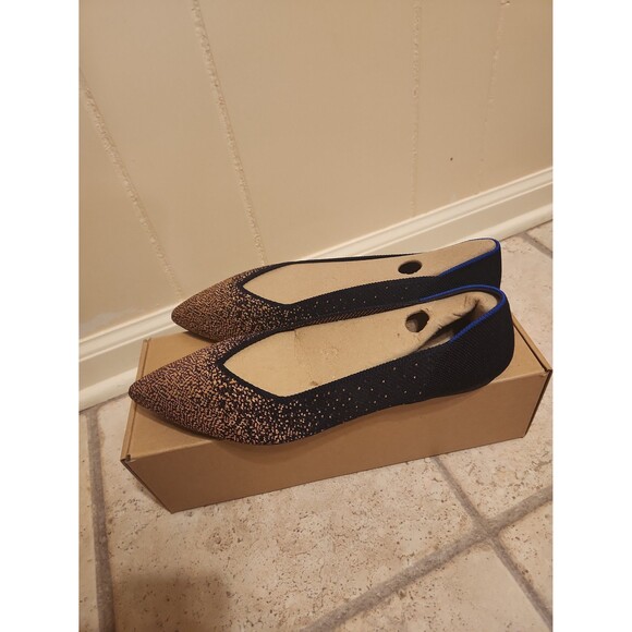 Rothy's "The Point" Flats in "Midnight Metallic" Dark Blue & Rose Gold Size 10.5 - Picture 2 of 11